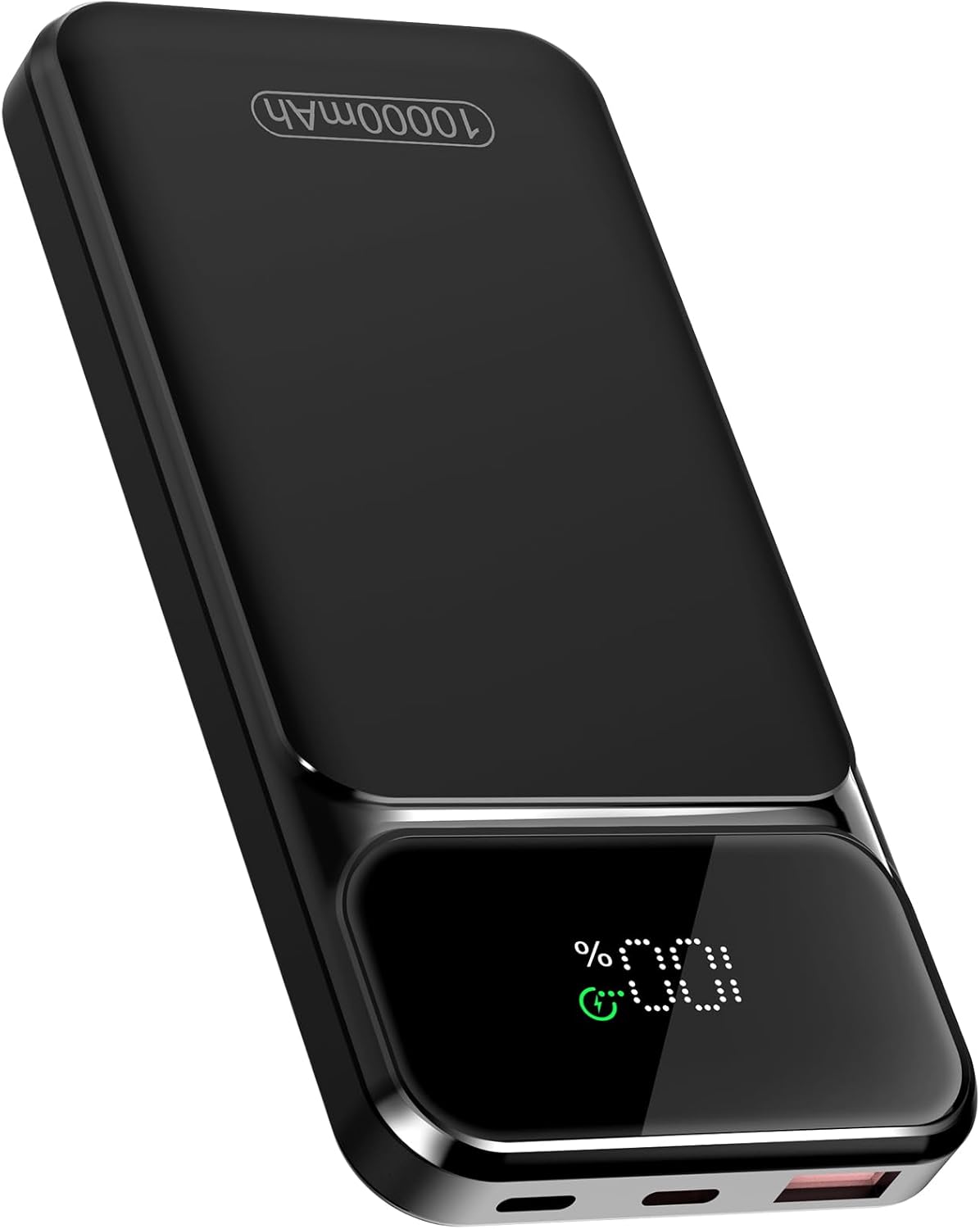 Portable Charger 10000mAh 22.5W Power Bank Fast Charging, PD3.0 QC4.0 PD20W Mini Portable Battery, USB-C Input/Output, LED Digital Display Slim Powerbank for Smartphones Tablets and More, Black (2025)