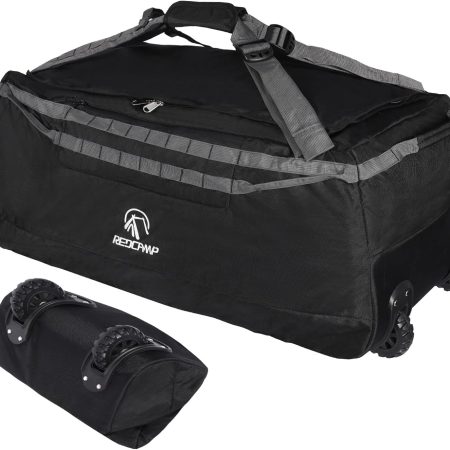 REDCAMP 85L/120L/140L Foldable Duffle Bag with Wheels, Large Travel Duffel Bag